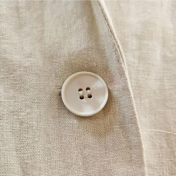 NWT Ellen Tracy Linen Relaxed Fit Oversized Blazer Jacket in Oatmeal Twill L - Picture 6 of 12